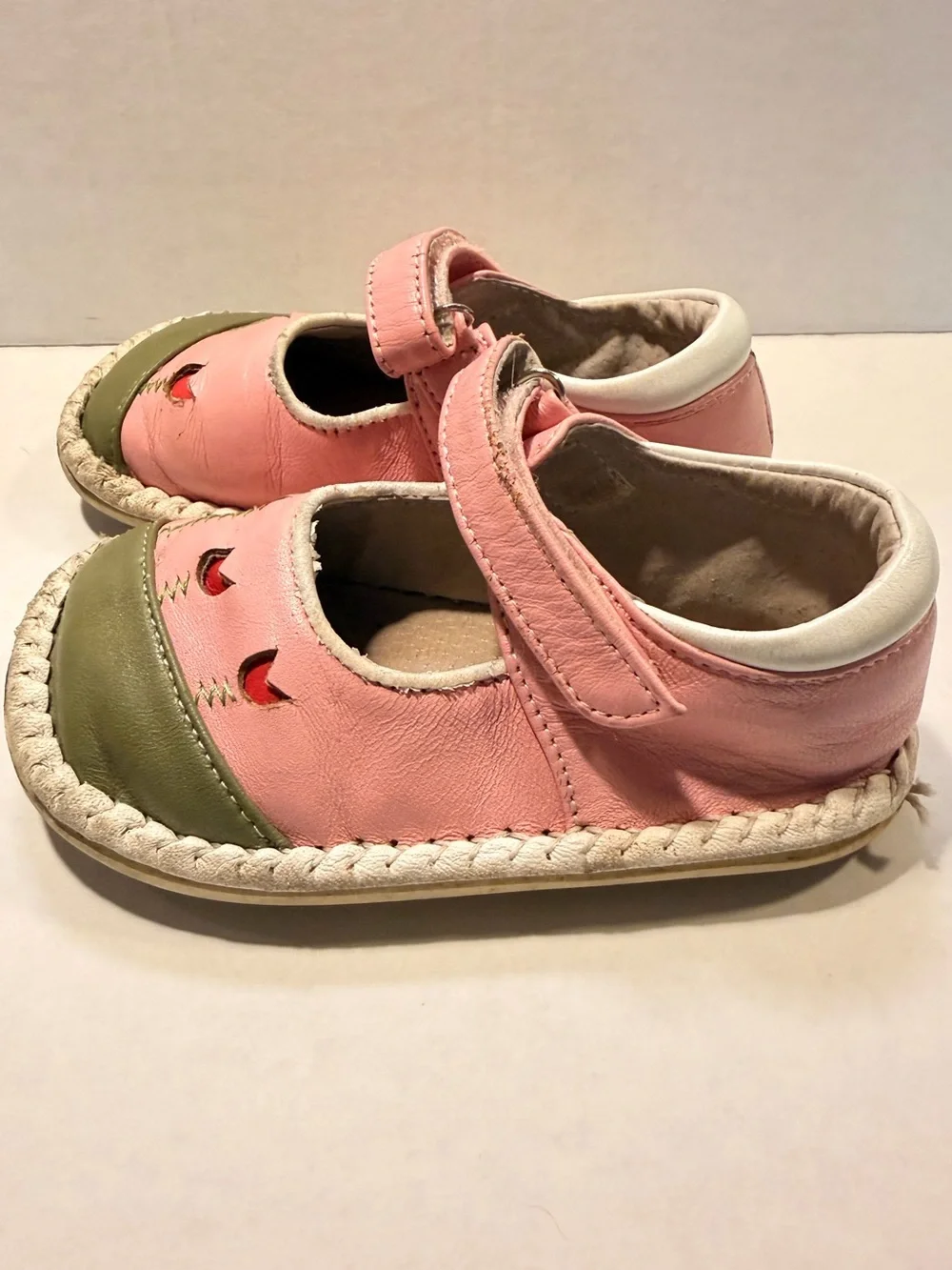 See Kai Run RARE Olive & Pink Tulip Mary Jane Early 2000’s 7